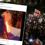 Protesty w Gruzji nie ustają. Przed parlamentem spalono flagi. „Staniemy się częścią Rosji”